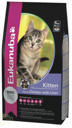 Eukanuba kitten 10кг. Корм для котят, беременных и лактирующих кошек на основе курицы и печени. 10кг.